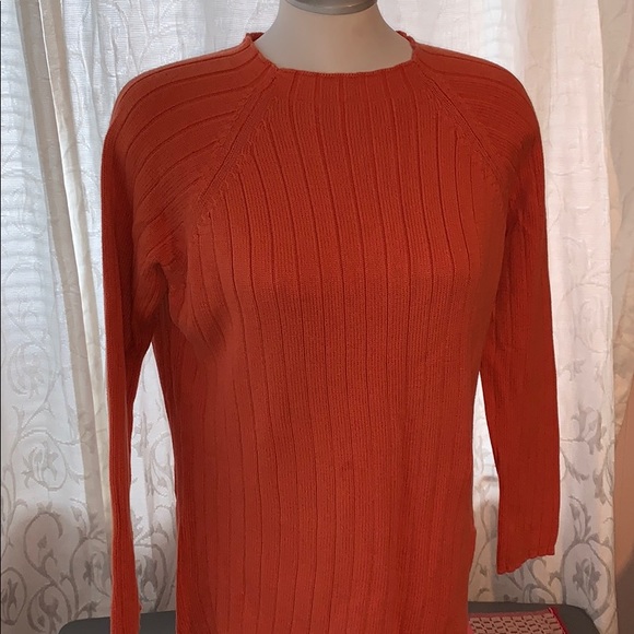 Pumpkin colour sweater mock neck - Picture 1 of 7